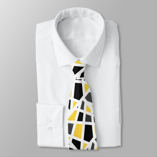 Cravate Abstrait Gray jaune (Attaché)