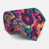 Cravate Abstrait Lava coloré (Roulé)
