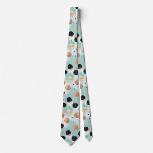 Cravate Abstrait moderne Brushstroke & Polka Dot Motif (Devant)