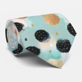 Cravate Abstrait moderne Brushstroke & Polka Dot Motif (Roulé)