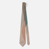 Cravate Abstrait moderne en terre cuite beige (Devant)