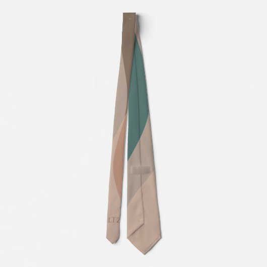 Cravate Abstrait moderne en terre cuite beige (Dos)