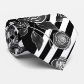 Cravate Abstrait moderne roses rouges feuilles croisées fl (Roulé)