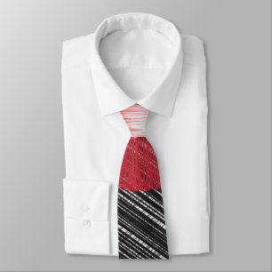 Cravate Abstrait moderne rouge, noir et blanc