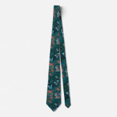 Cravate Abstrait moderne Turquoise rose Turquoise Motif en (Devant)