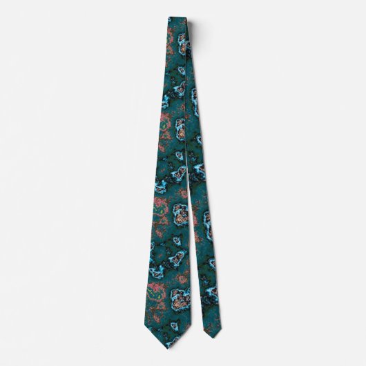 Cravate Abstrait moderne Turquoise rose Turquoise Motif en (Devant)