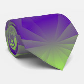 Cravate Abstrait moderne violet rayures vert motif (Roulé)