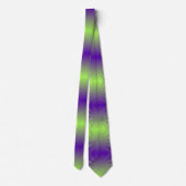 Cravate Abstrait moderne violet rayures vert motif (Dos)