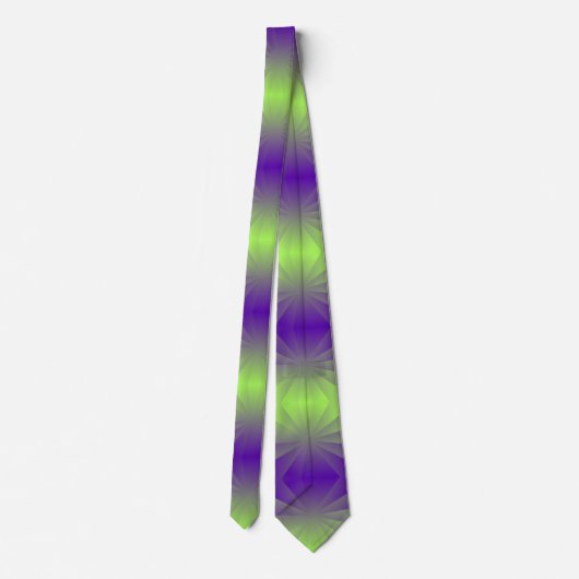 Cravate Abstrait moderne violet rayures vert motif (Dos)