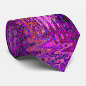 Cravate Abstrait Mosaic rose et violet Wavy Retro (Roulé)