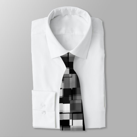 Cravate Abstrait noir blanc (Attaché)