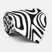 Cravate Abstrait noir et blanc (Roulé)