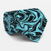 Cravate Abstrait noir et bleu (Roulé)