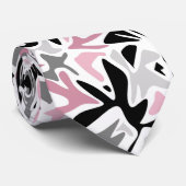 Cravate Abstrait, Noir et Rose, Jeune, Throw Pill moderne (Roulé)