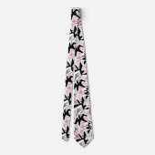 Cravate Abstrait, Noir et Rose, Jeune, Throw Pill moderne (Dos)