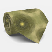 Cravate Abstrait Olive Green Flower Motif sans couture (Roulé)