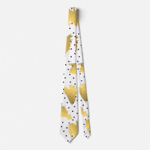 Cravate Abstrait or moderne brosse pois motif