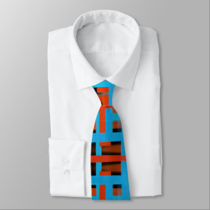 Cravate Abstrait Orange Blue Black Brush