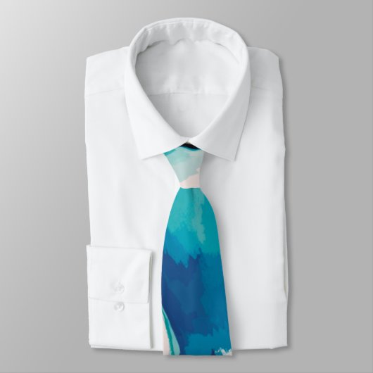 Cravate Abstrait Pastel Paint Lagoon Edition (Attaché)