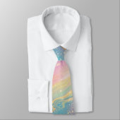 Cravate Abstrait Pastel Parties scintillant Motif sans cou (Attaché)