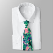 Cravate Abstrait Pink Green Motif élégant cadeau moderne (Attaché)