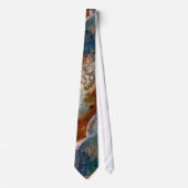 Cravate Abstrait plage de sable motif motif en mousse d'ea (Devant)