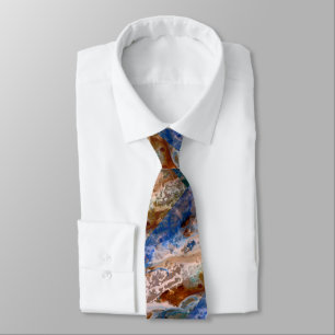 Cravate Abstrait plage de sable motif motif en mousse d'ea