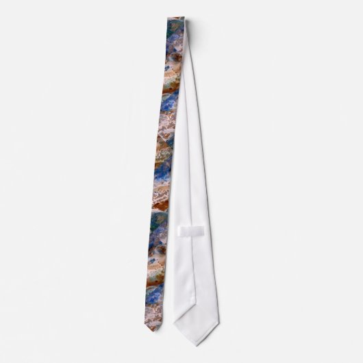 Cravate Abstrait plage de sable motif motif en mousse d'ea (Dos)
