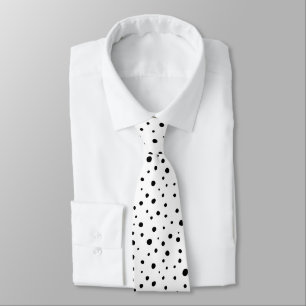 Cravate Abstrait Polka Dot BlackWhite Motif