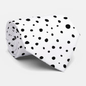 Cravate Abstrait Polka Dot BlackWhite Motif (Roulé)