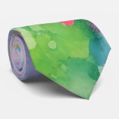 Cravate Abstrait Rainbow Watercolor (Roulé)