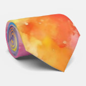 Cravate Abstrait Rainbow Watercolor (Roulé)