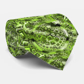 Cravate Abstrait Retro Green Psychedelic (Roulé)