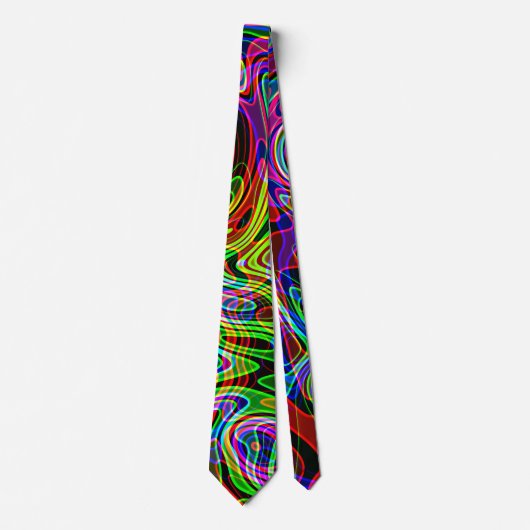 Cravate Abstrait Retro Neon Liquid Lava Art (Devant)