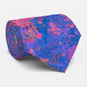 Cravate Abstrait, rose, violet et bleu, encre d'alcool (Roulé)