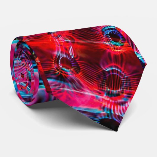 CRAVATE ABSTRAIT ROUGE ET BLEU (Roulé)