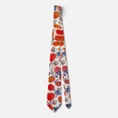 Cravate Abstrait Rouge Ladybugs Vibrant Motif peint (Devant)