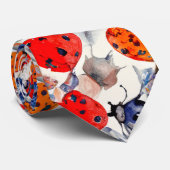 Cravate Abstrait Rouge Ladybugs Vibrant Motif peint (Roulé)