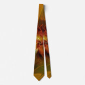 Cravate Abstrait Rouge Orange Brown Vert Fractal Art Flowe (Devant)