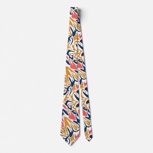 Cravate Abstrait sans couture brosse trait moderne multico (Devant)