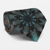 Cravate Abstrait Sci-fi Turquoise Burst (Roulé)
