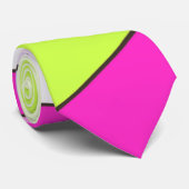 Cravate Abstrait surf Bright Pink Green Bubblegum (Roulé)