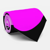 Cravate Abstrait Surf Turquoise Hot rose jaune noir (Roulé)