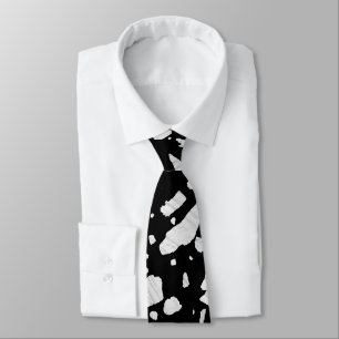 Cravate Abstrait Terrazzo Mosaic Motif noir et blanc
