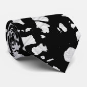 Cravate Abstrait Terrazzo Mosaic Motif noir et blanc (Roulé)
