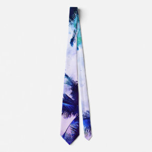 Cravate *~* Abstrait Tropical AP25 Plage Exotique Palm Tre