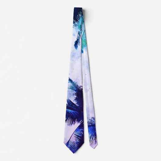 Cravate *~* Abstrait Tropical AP25 Plage Exotique Palm Tre (Devant)