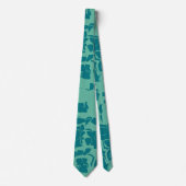 Cravate Abstrait turquoise (Devant)