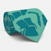 Cravate Abstrait turquoise (Roulé)