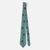 Cravate Abstrait Turquoise et Brown (Devant)